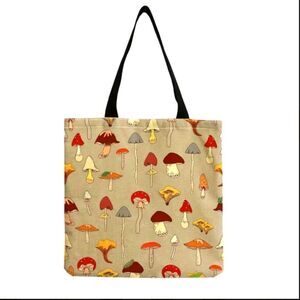 Mushroom cottagecore mycology mycelium tote bag